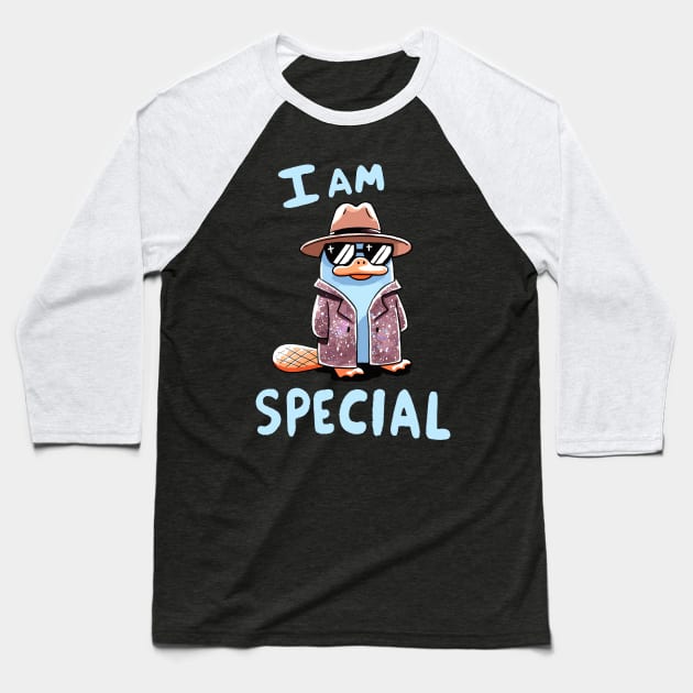 I am Special Platypus Baseball T-Shirt by DoodleDashDesigns